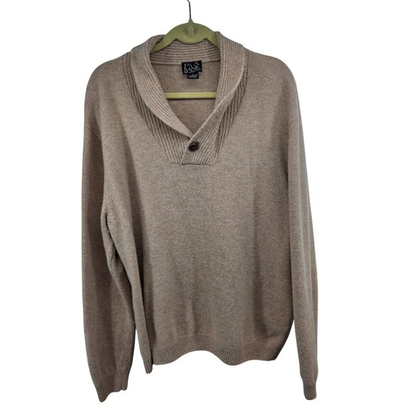 Jos. A. Bank Mens L Lambs Wool & Nylon Shawl Collar Sweater Brown - Picture 2 of 6